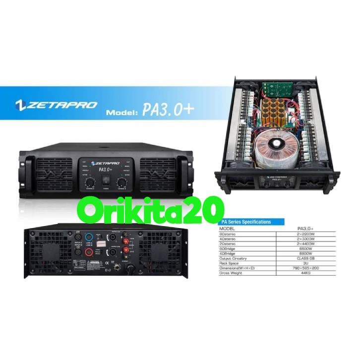 Power Amplifier Zetapro PA 3.0+ PA 3.0 PA 3.0 Plus 2 Channel GB Class