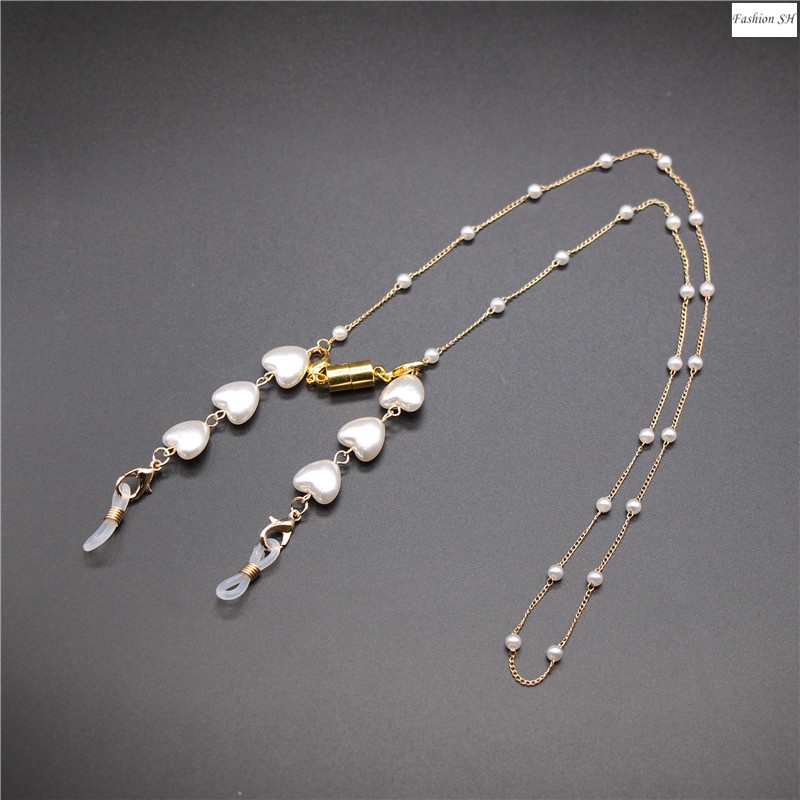 Kalung Rantai Kacamata Anti Hilang Dengan Liontin Hati M60090-A