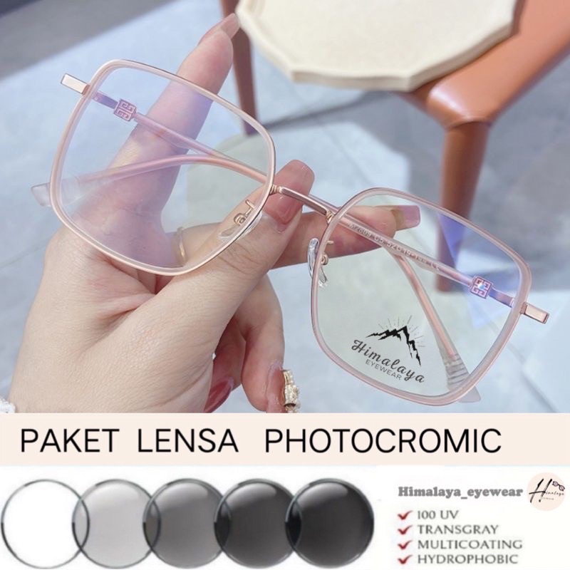 FRAME KACAMATA PHOTOCROMIC | KACAMATA MINUS ANTIRADIASI | KACAMATA WANITA ( 2809 )