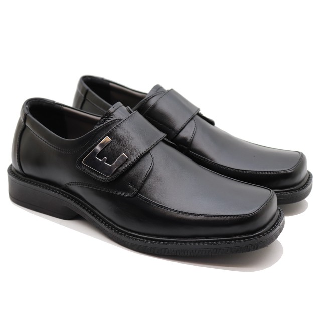 Sepatu Pria pantofel formal Model Velcro Kulit Asli Grutty DC009