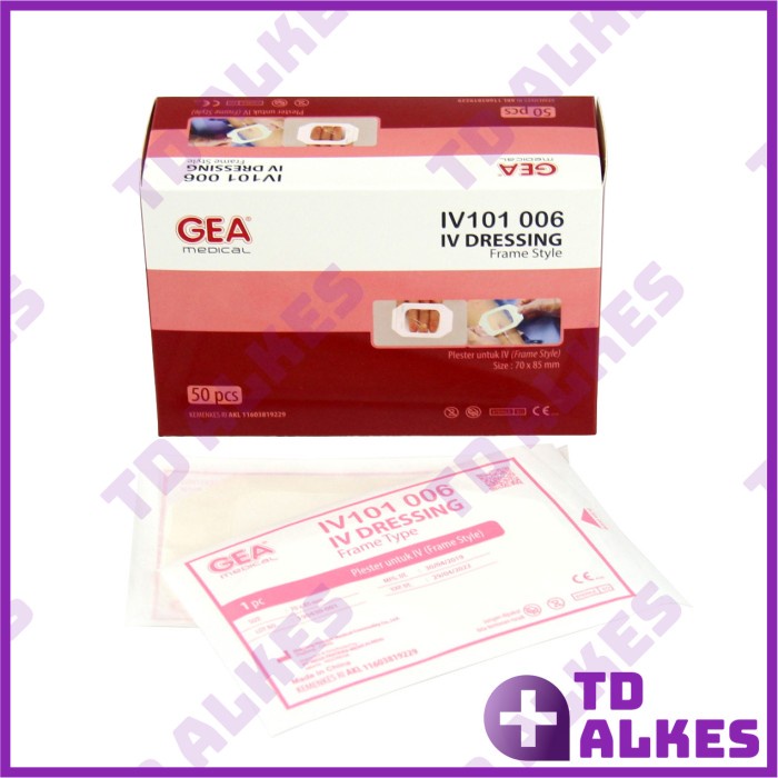 IV Dressing 7 x 8.5 cm Gea Plester Penutup Luka Transparan Anti Air