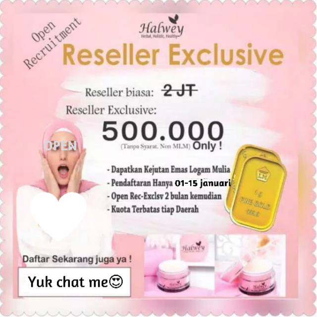 Open Reseller exclusive (Halwey Skincare)