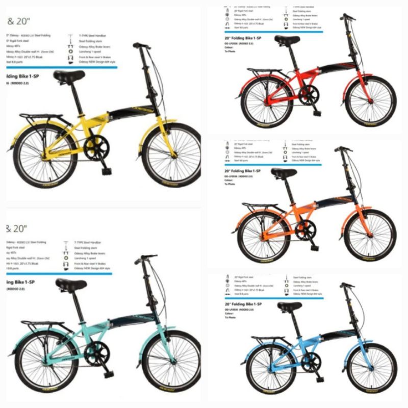 Sepeda Lipat 20 Odessy Rodeo 2.0 33 Single Speed Boncengan Slebor