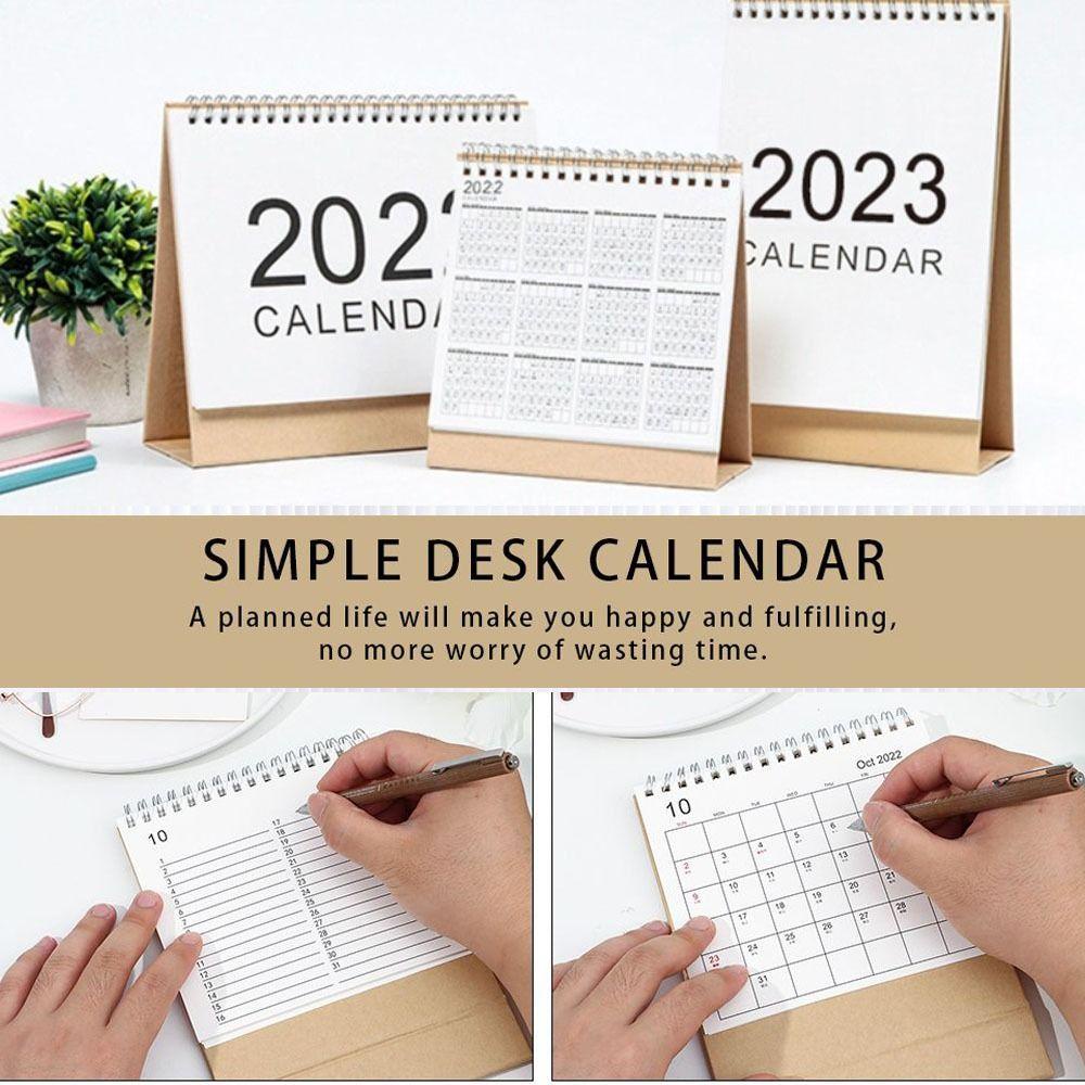 Preva 2023desk Paper Calendar Kantor Gambar Tangan Planner Tahunan Agenda Organizer