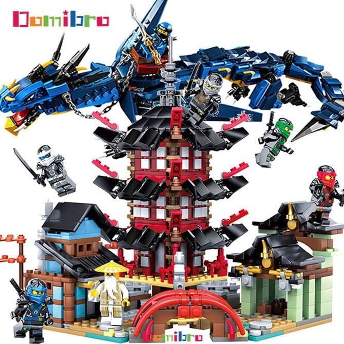 810Pcs Ninja Brick Naga Kuil Lego Ninjago Mainan Blok Anak Laki Laki