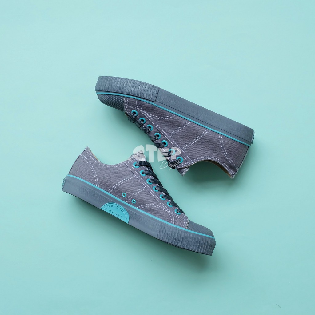 Sepatu Warrior Classic LC Grey Tosca - Warrior Low Abu-Abu Tosca