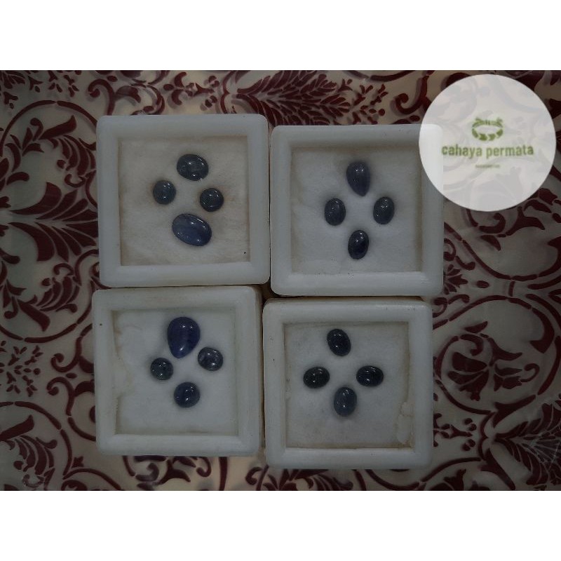 BATU BLUE SAFIR AFRIKA NATURAL 1 SET/ 4 BIJI