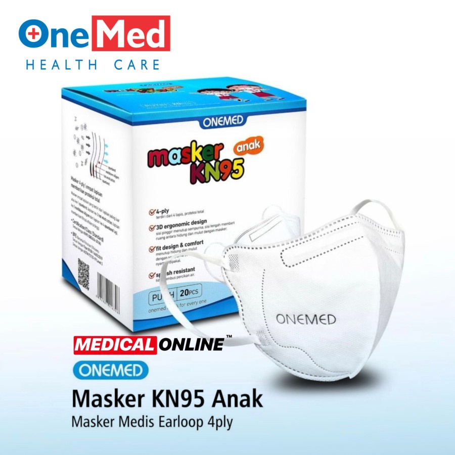 MASKER KN95 ANAK ONEMED MASKER MEDIS 4 LAPIS 4PLY MEDICAL ONLINE MEDICALONLINE