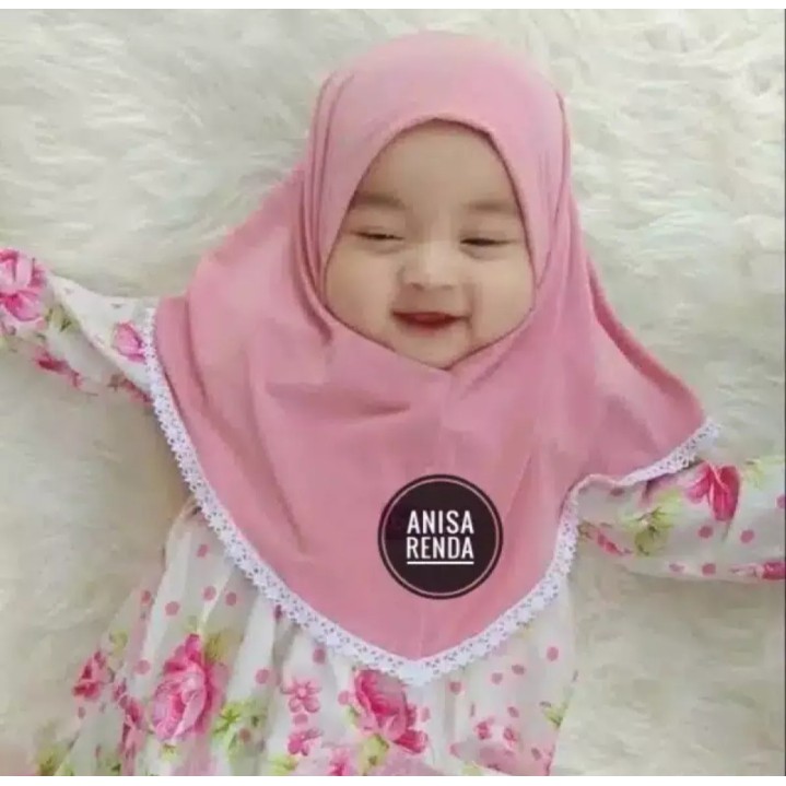 Kerudung Bayi ALISA NON PET Allsize 0 - 2 Tahun Hijab Bayi Lucu