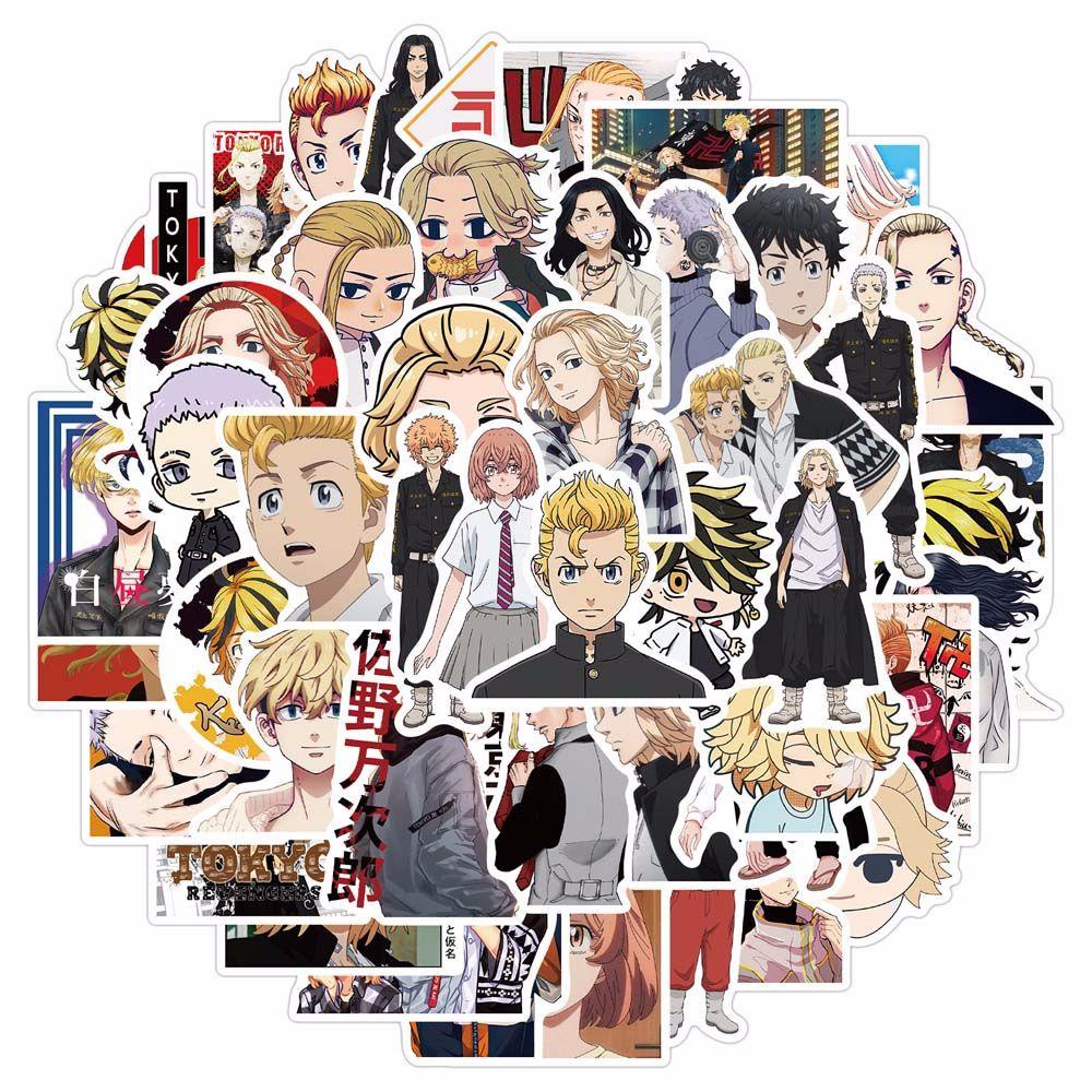 [Elegan] Tokyo Revengers Gitar Koper Anak Hadiah PVC Karakter Kartun Stiker Manjiro Alat Tulis Stiker Hinata Takemichi Fans Koleksi Hadiah Anime Stiker