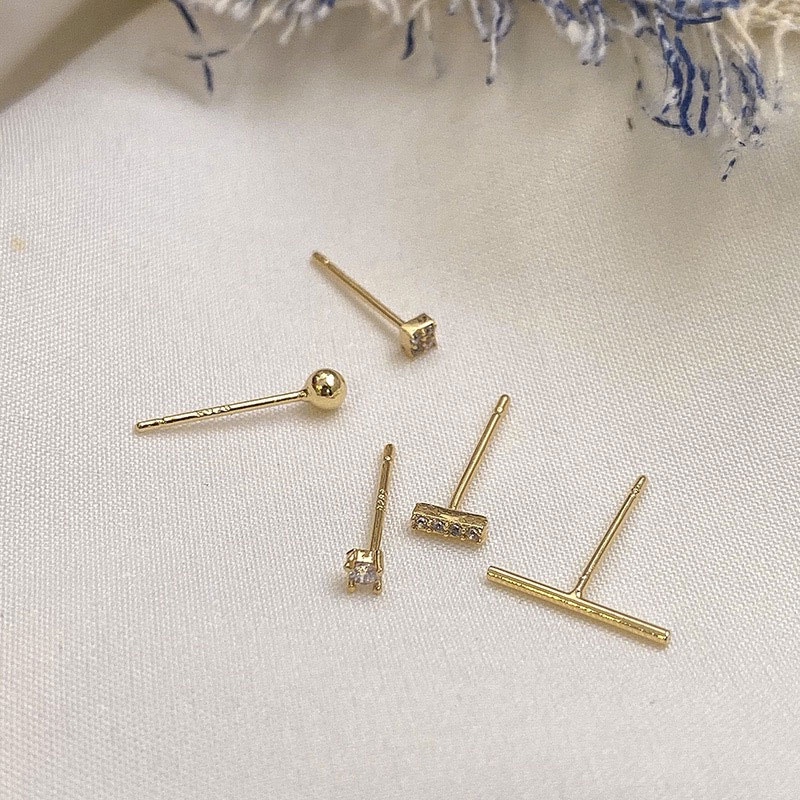 5pcs/1 SET Anting Tusuk Lima Potong Ukuran Kecil Gaya Elegan Aksesoris Fashion
