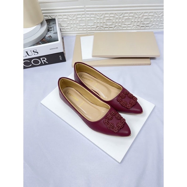 sepatu flat shoes wanita terbaru pesta LOUISDEAR sepatu flat dove B70