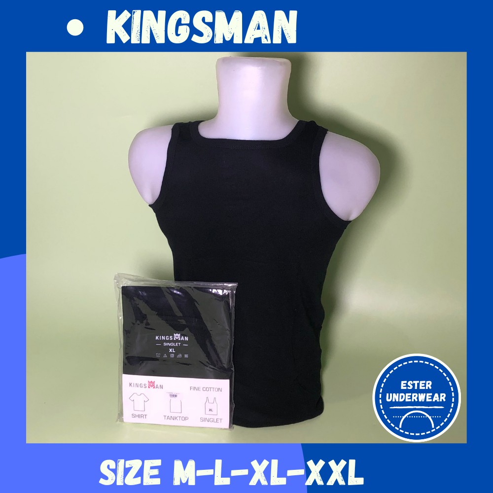 Kaos Singlet Pria Kingsman  SKH Hitam ISI-1 PCS Bahan Fine Cotton