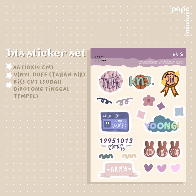 

BTS Sticker Set