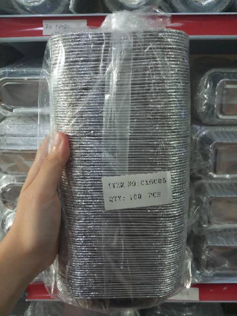 ALUMUNIUM FOIL TRAY OX 6005 / ALUMINIUM OX-6005 OX6005 OVAL LONJONG / ROLL ( 100 PCS )