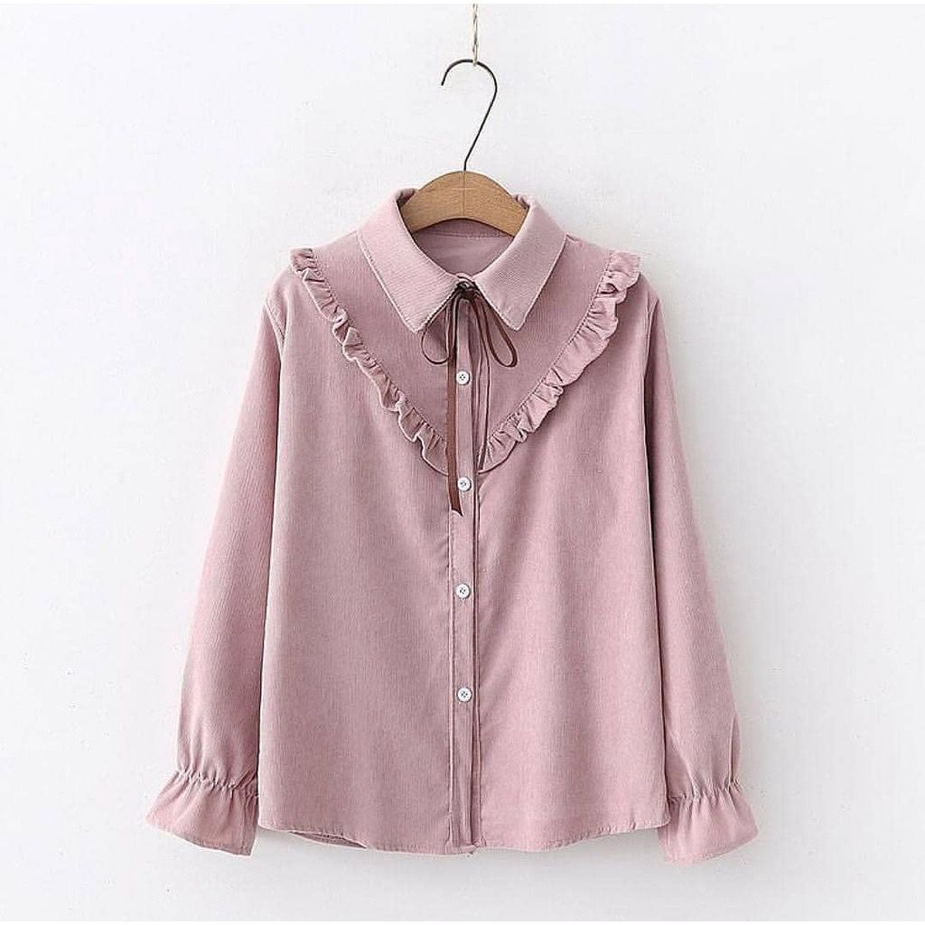 Haruka blouse - UKURAN 5L XXXL XXL XL L M S - ATASAN JUMBO - KEMEJA KOREA