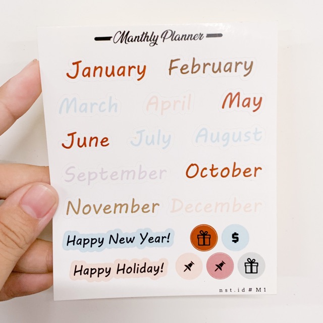Stiker Dot Alphabet Huruf Angka Mingguan Bulanan Bujo DIY Planner Sticker Confetti-1