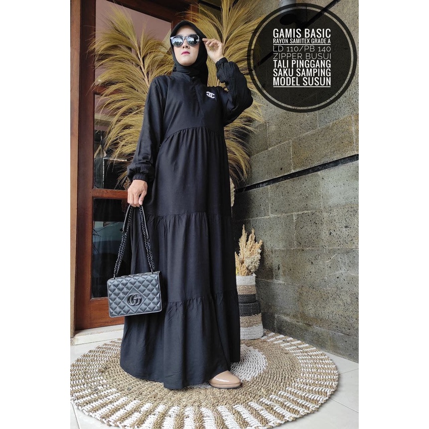 AMARA HOMEY DRESS MAXY / BASIC BASIKA HOMEY DRESS RAYON GAMIS SYARI