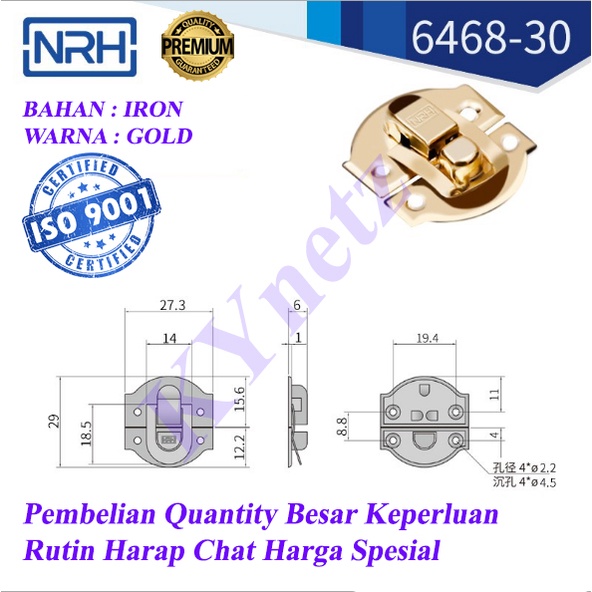 Pengait Kotak Perhiasan / Kunci Kotak Perhiasan / Kunci Pengait NRH