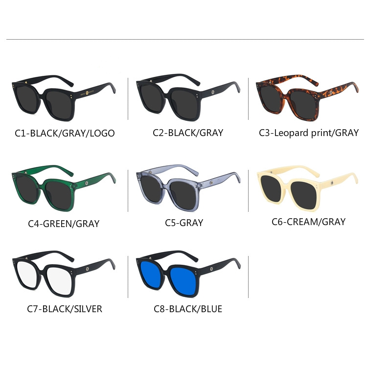 Korean style men's and women's rice nail square KUKU trendy men's and women's fashion sunglasses
