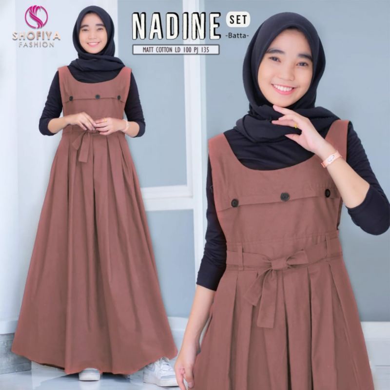 100% ORI Nadine matt Cotton dress set by Shofiya / Ld 100 Pb 135