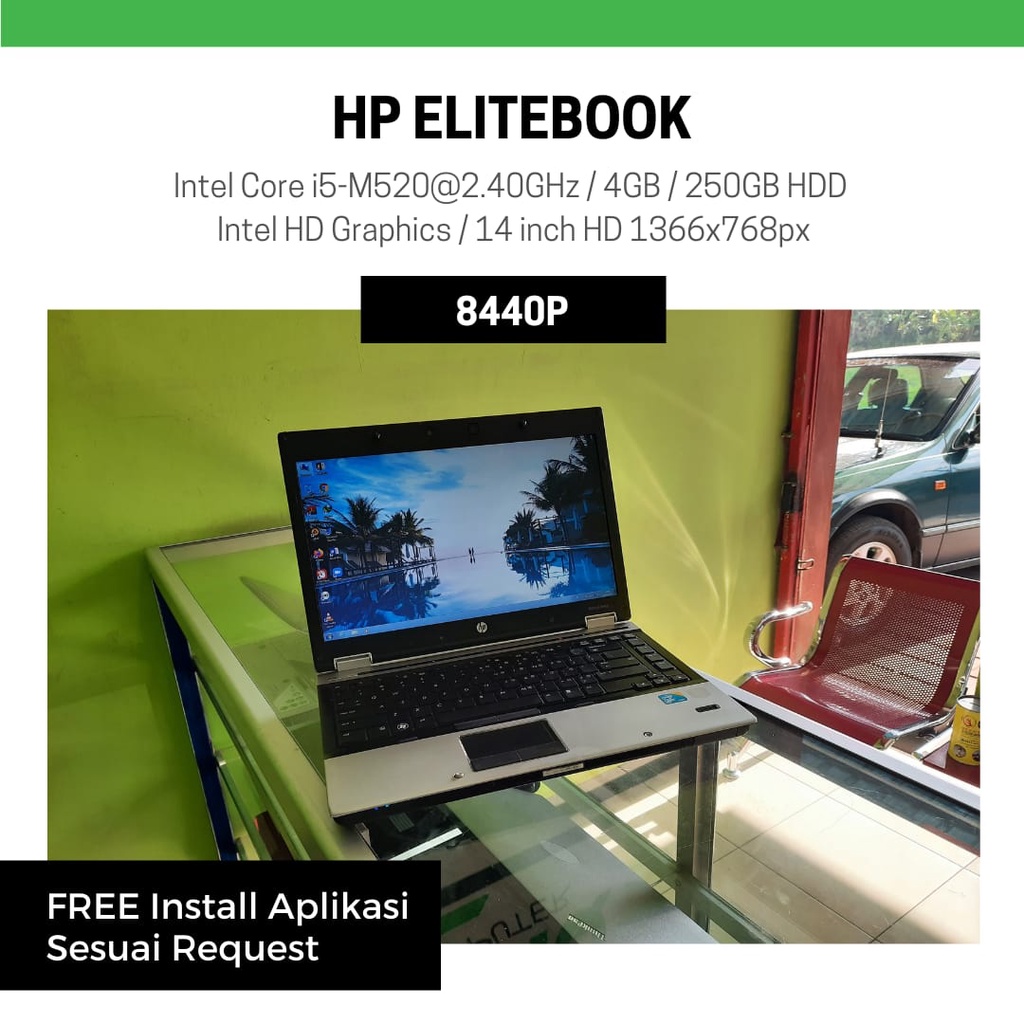 Laptop HP Elitebook 8440P Intel Core i5 SECOND SIAP PAKAI