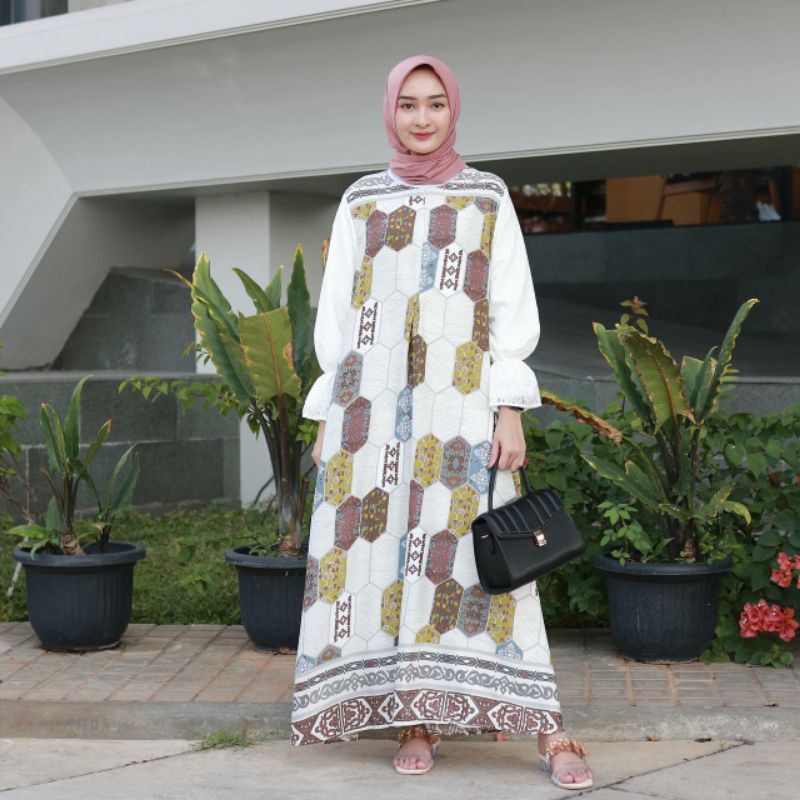 OLSHA MAXI - Trend pakaian terbaru long dress A LINE klok muslim pesta baju gamis cantik ootd hijab 