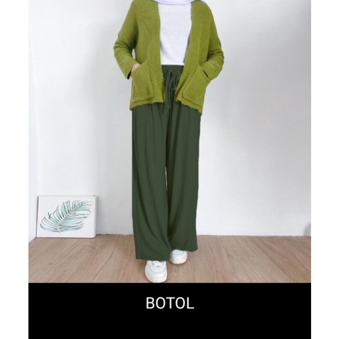 Kinaya / Celana Kulot Wanita Tali / Kulot Rayon-Botol