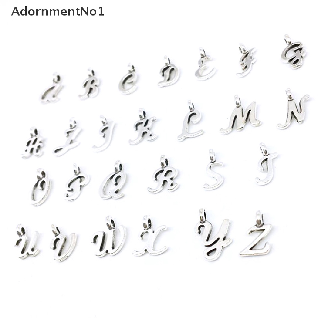 (AdornmentNo1) 26pcs / Set Liontin 26 Huruf Alfabet Bahasa Inggris Handmade DIY Untuk Perhiasan