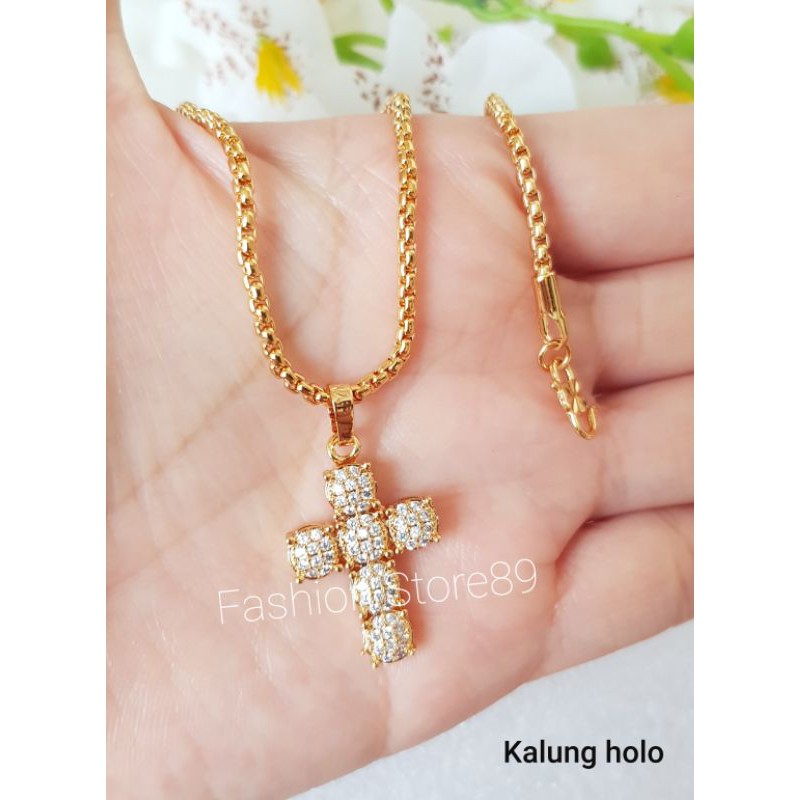 Kalung Salib Full permata Import Xuping Yaxiya tercantik bestseller edisi terbatas