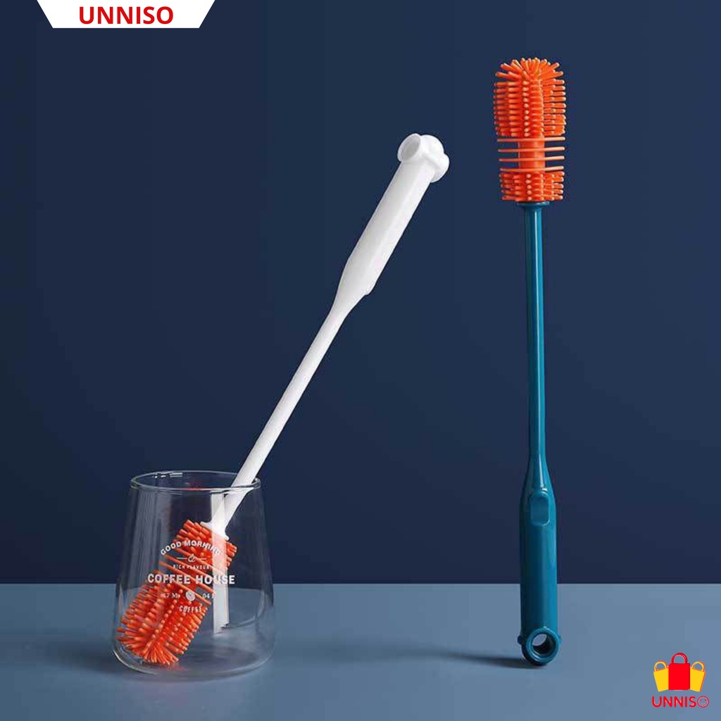 UNNISO - Sikat Botol Gelas Susu Silicone Long Handle SBS2