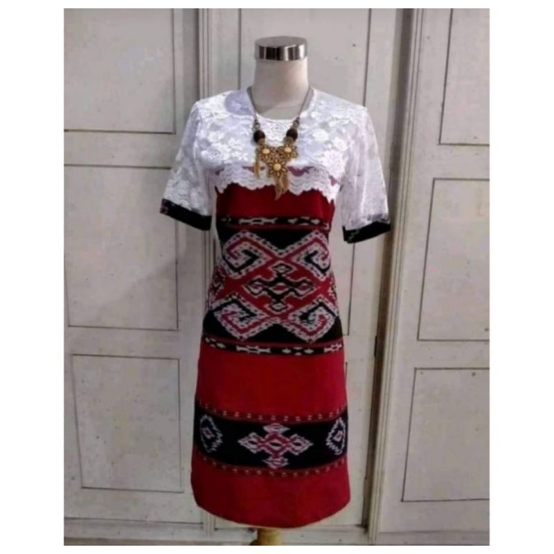 DRESS BROKAT TENUN FASHION TROSO JEPARA, DRESS CASUAL BROKAT TENUN ETNIK JEPARA, DRESS TENUN KOMBINA