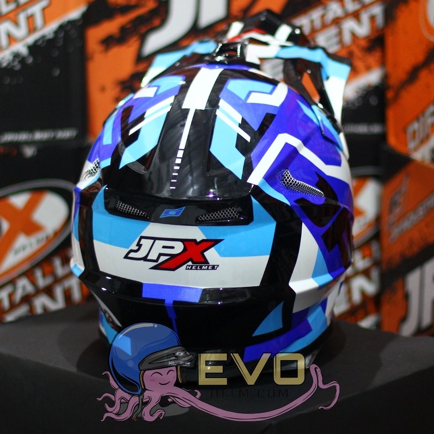 HELM JPX CROSS_FOX1 SERI X29 - SUPER BLACK + GOOGLE SNAIL (ONGKIR 2 KG) HELM JPX TERBARU