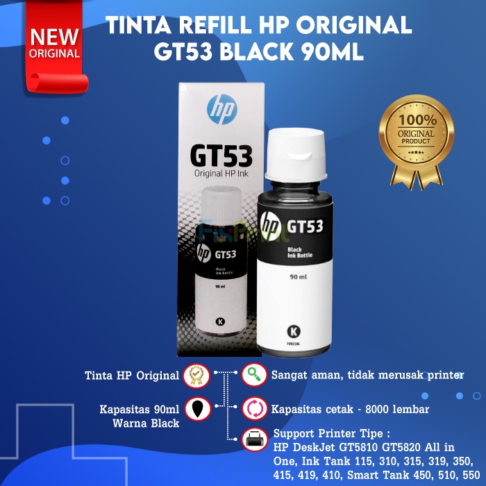 Tinta GT53  GT52 Refill DeskJet GT5810 GT5820 InkTank 115 315 415 419