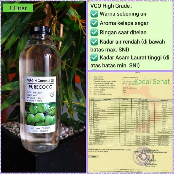 

[[BISA COD]] 1liter VIRGIN COCONUT OIL/VCO/MINYAK KELAPA ASLI BOOM SALE Kode 1009