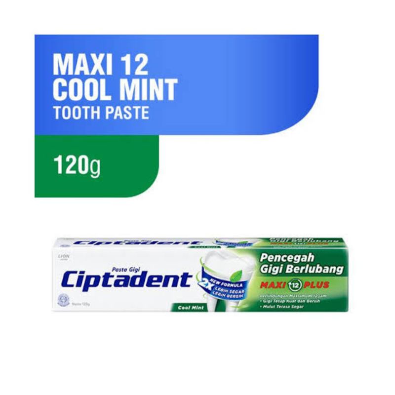 Ciptadent Maxi 12 Plus Cool Mint - Ciptaden Pasta Gigi - Ciptadent Pencegah Gigi Berlubang - Odol