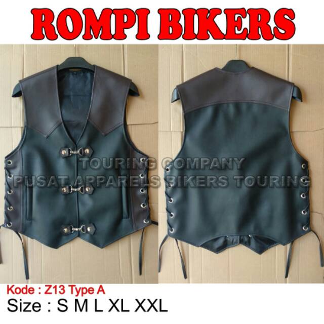 Rompi Kulit sintetis / Rompi Motor / Rompi Bikers / Rompi Touring