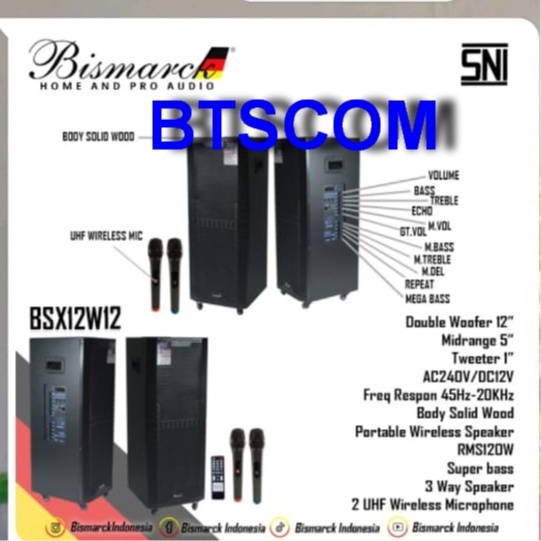 SPEAKER WIRLESS BISMARCK BSX12W12