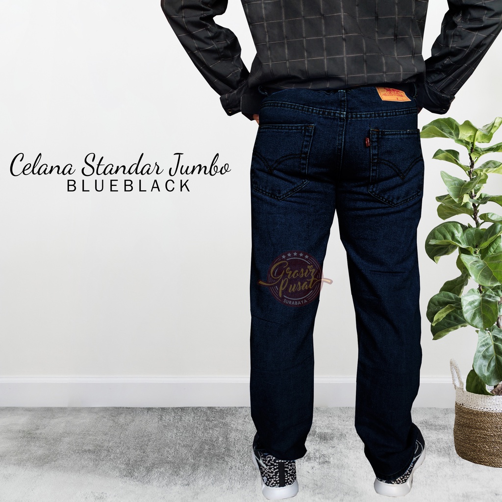 Celana Jeans Jumbo LIVES Standar Blueblack Garmen Size 39 - 44