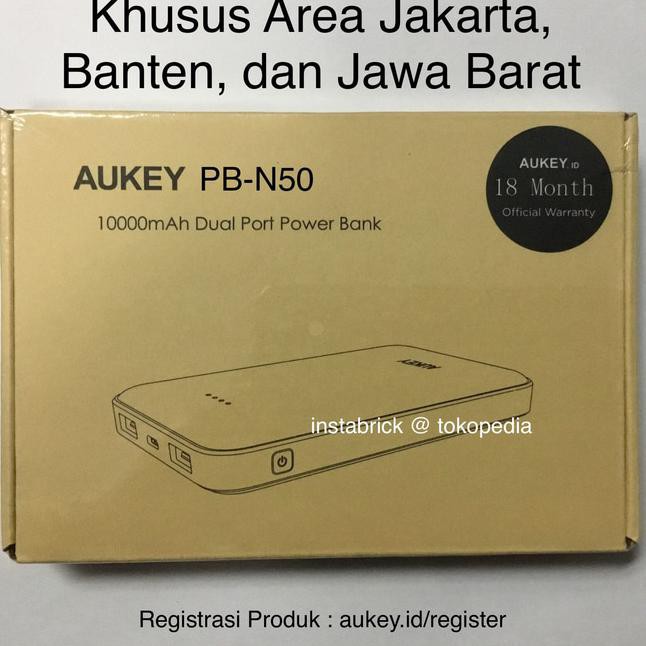Aukey PB-N50 10000mAh Compact Power Bank 10000 mAh Powerbank termurah 