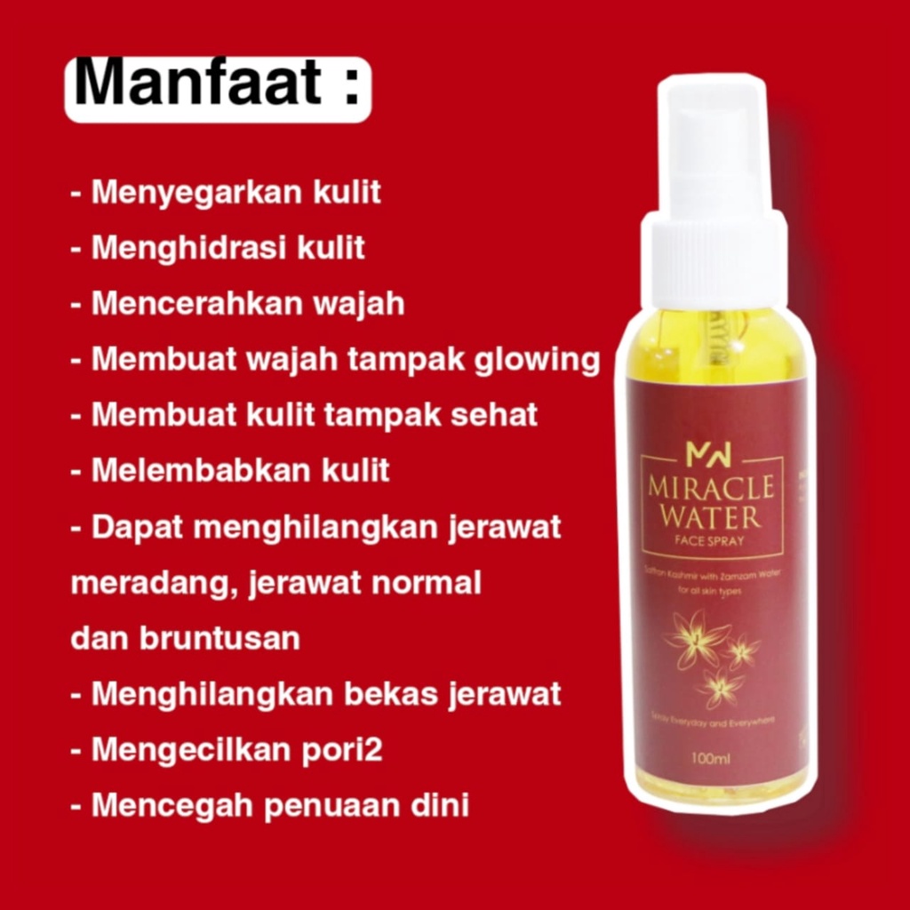 MIRACLE WATER SAFFRON  ZAMZAM FACE MIST PREMIUM BY MOUZA (FREE GIFT)