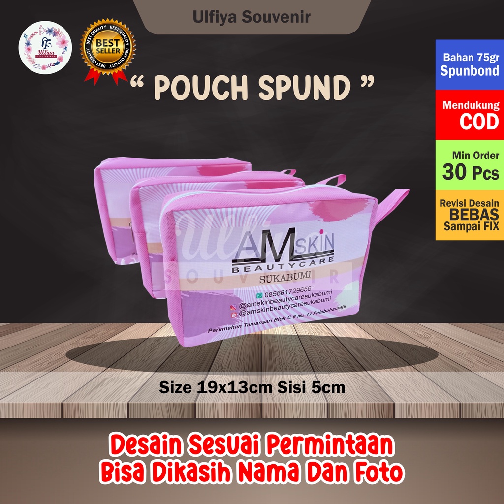 Bisa Custom Logo Nama Foto Warna  Free Desain Pouch Skincare Murah Cantik
