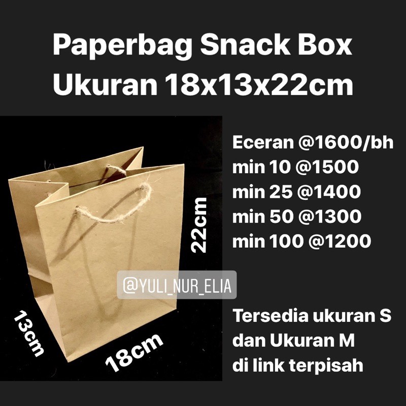 

Paper Bag M Snack Box Ukuran 18x13x22cm