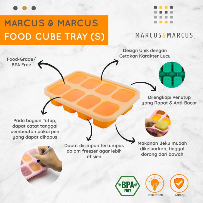 Marcus and Marcus Food Cube Tray Small 30ml 60ml, Wadah Container MPASI Marcus &amp; Marcus