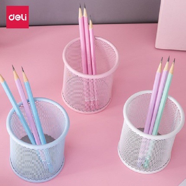 TEMPAT PULPEN ALAT TULIS PENSIL BESI JARING PEN HOLDER JARING BESI DESK ORGANIZER WARNA PASTEL 9153