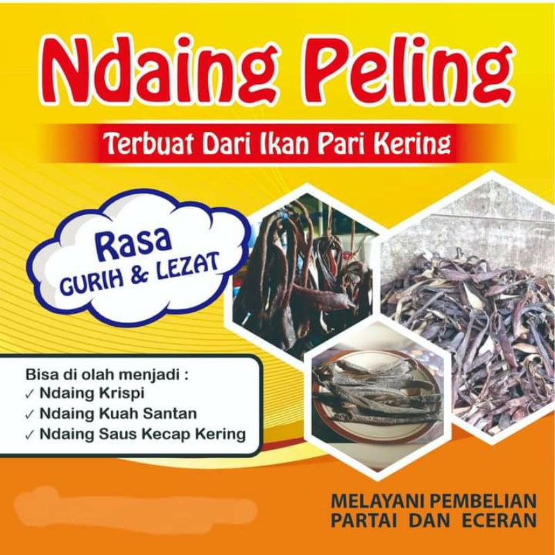 

Ndaing Peling (ikan Pari Kering) beli 10 Bungkus GRATIS 1