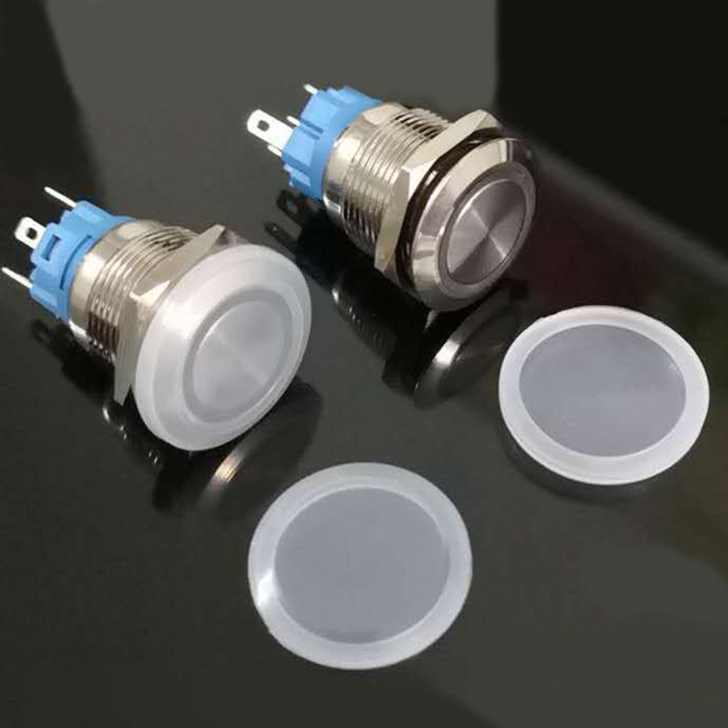 Waterproof 16mm Metal Self-Locking Switch Button with Bright LED Light Lamp