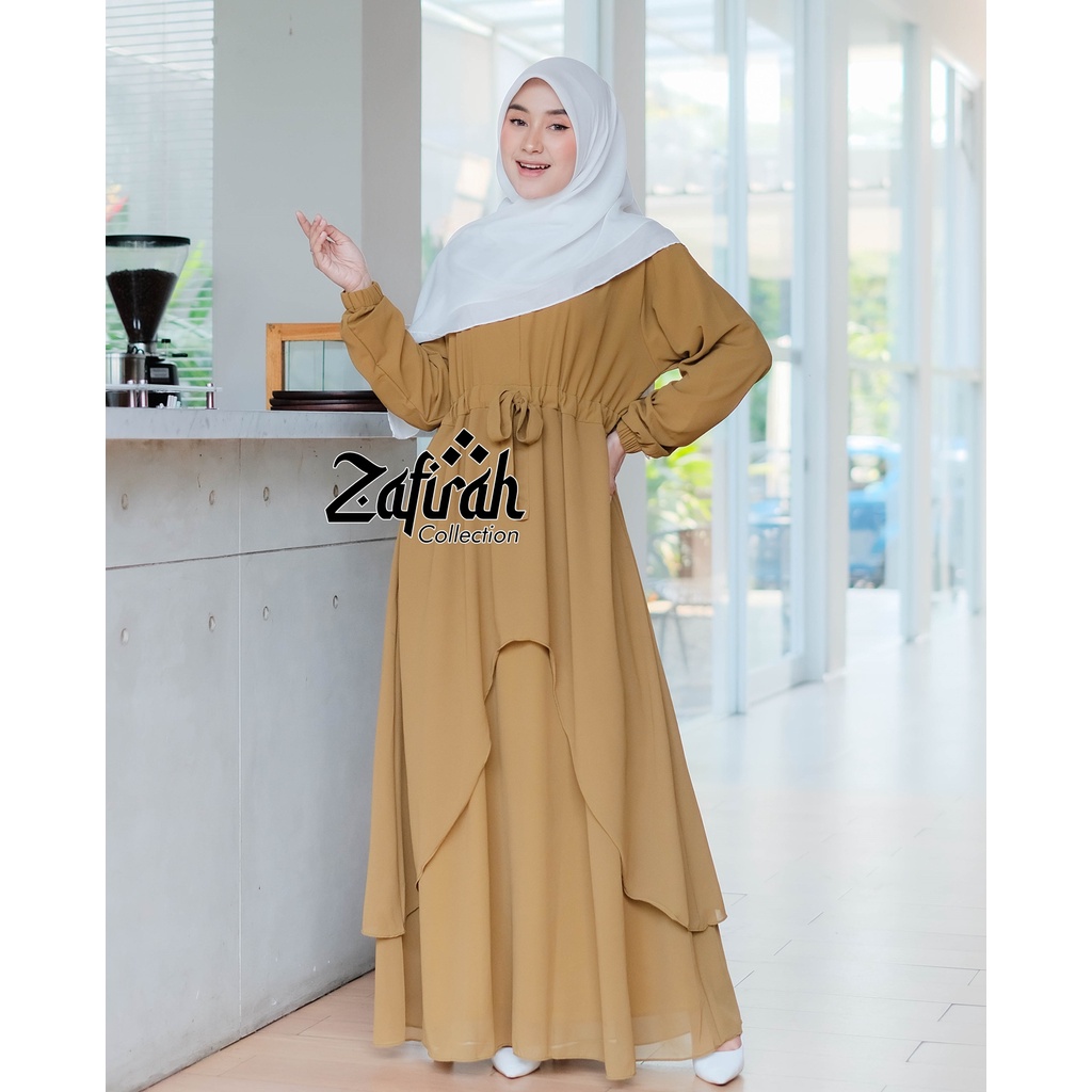 Gamis Malaysia Polos Terbaru Zafirah Collection - Mahira Dress Muslim