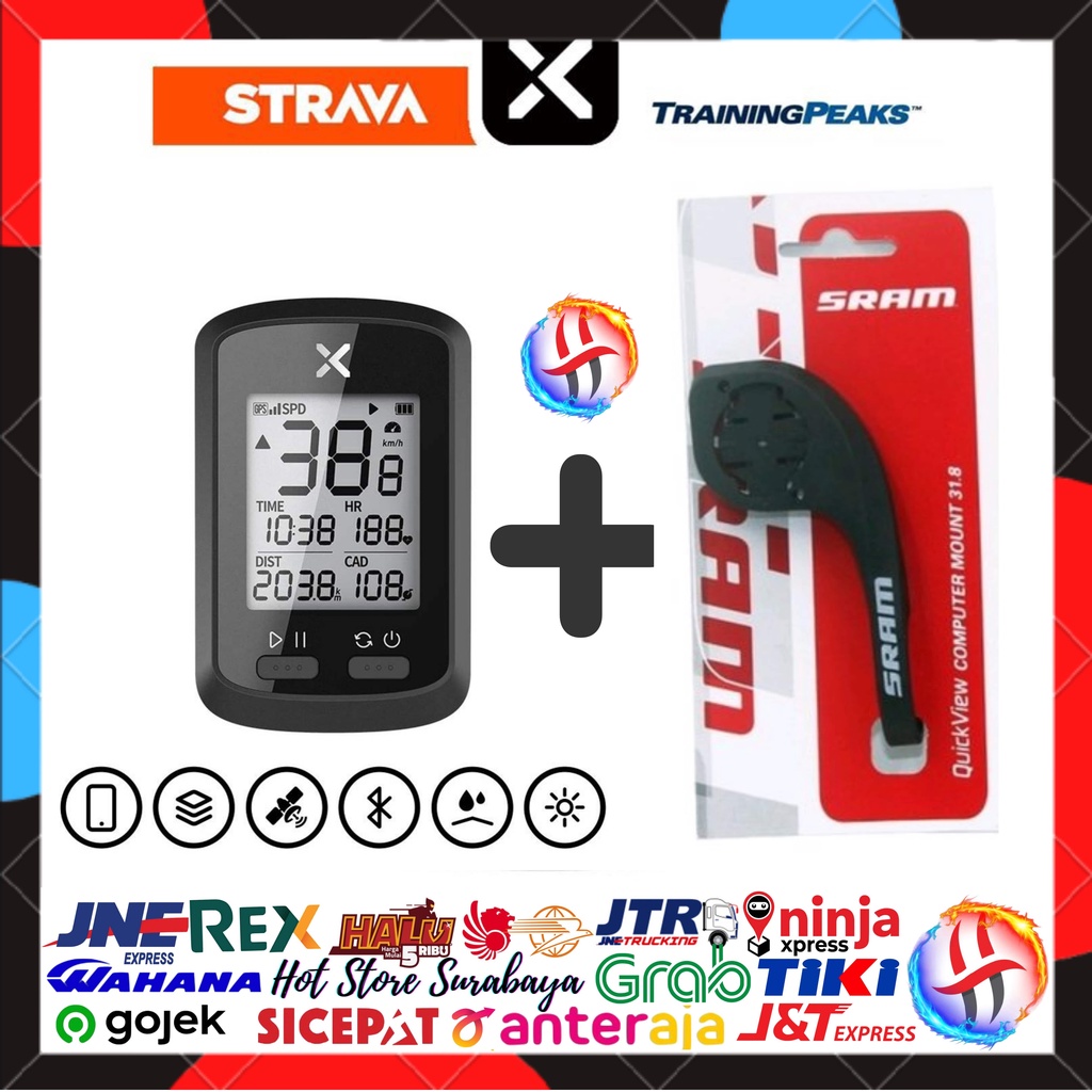 Paket Xoss G+ dan Bracket Barfly Sram