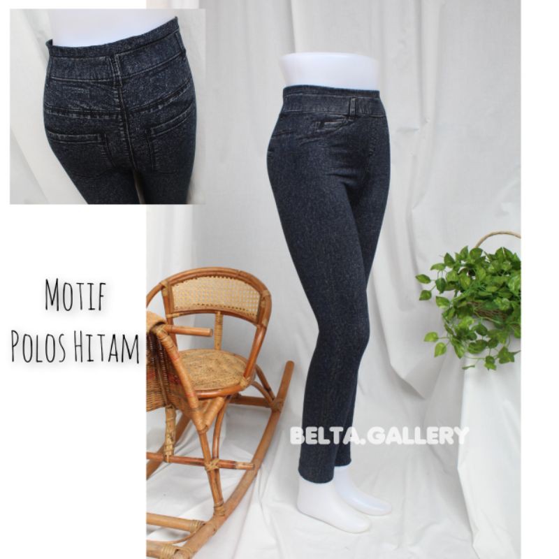 Celana Legging Jeans Wanita Tebal Premium Cukup Standar Sampai Jumbo XXXL